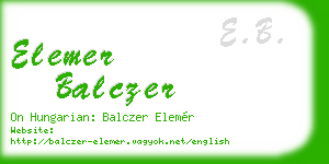 elemer balczer business card