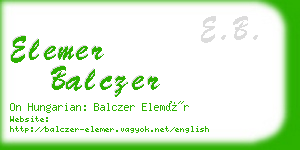 elemer balczer business card